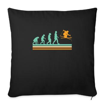 Skifahrer Evolution Ski Apres Ski - Sofakissenbezug 45 x 45 cm - Schwarz - Vorne