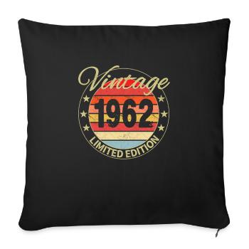 Millésime 1962 - Édition Limitée - Housse de coussin décorative 45 x 45 cm - noir - Devant