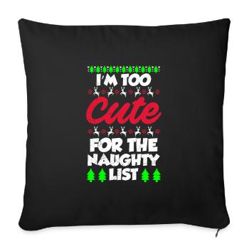 Cute for naughty list Nikolaus Christmas - Sofa pillowcase 17,3'' x 17,3'' (45 x 45 cm) - black - Front
