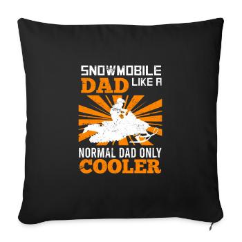 Motoneigistes Père Snowmobil papa motoneige - Housse de coussin décorative 45 x 45 cm - noir - Devant