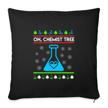Oh Chimiste Tree Chimie Étudiant Chimiste - Housse de coussin décorative 45 x 45 cm - noir - Devant