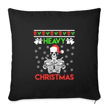 Ugly Christmas crâne de Noël squelette - Housse de coussin décorative 45 x 45 cm - noir - Devant