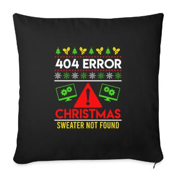 Christmas Proverbe 404 Error Sweater not Found - Housse de coussin décorative 45 x 45 cm - noir - Devant
