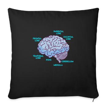 Anatomy of a Brain Medicine Student - Sofa pillowcase 17,3'' x 17,3'' (45 x 45 cm) - black - Front