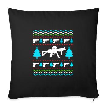 Christmas Pistols Ugly Christmas Gun License - Sofa pillowcase 17,3'' x 17,3'' (45 x 45 cm) - black - Front