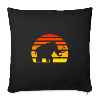 Mammut Silhouette Sonnenuntergang Steinzeit - Sofakissenbezug 45 x 45 cm - Schwarz - Vorne