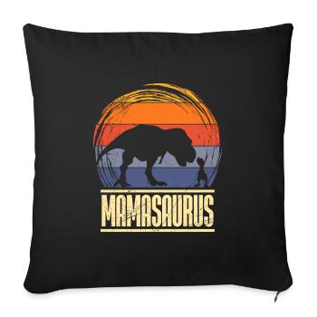 Expectant Mama 2022 Mamasaurus Vintage - Sofa pillowcase 17,3'' x 17,3'' (45 x 45 cm) - black - Front