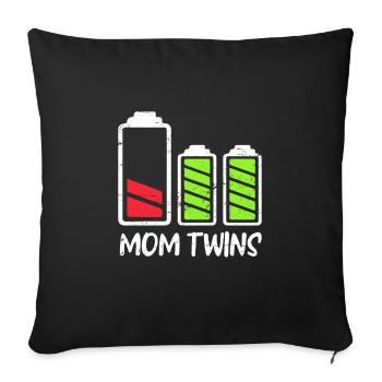 Energetic Twins Mom Twin Mother - Sofa pillowcase 17,3'' x 17,3'' (45 x 45 cm) - black - Front