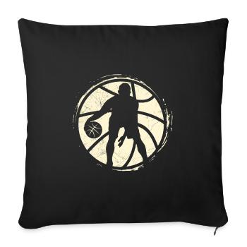 Basketball Oldschool Basketballer Basketballer - Sofa pillowcase 17,3'' x 17,3'' (45 x 45 cm) - black - Front