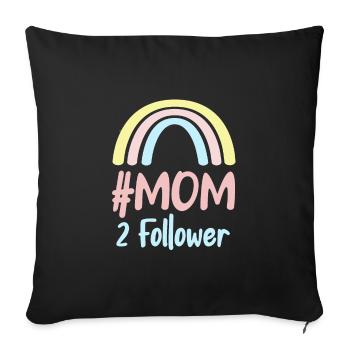 Enceinte de jumeaux Mère jumelle Maman 2022 - Housse de coussin décorative 45 x 45 cm - noir - Devant