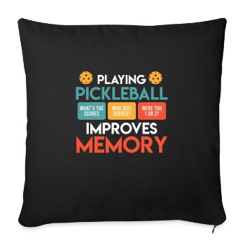Playing Pickleball improves Memory Pickleball - Sofa pillowcase 17,3'' x 17,3'' (45 x 45 cm) - black - Front