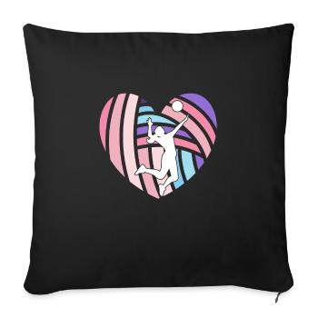 Joueur de volleyball Volleyball Entraînement Volleyball - Housse de coussin décorative 45 x 45 cm - noir - Devant