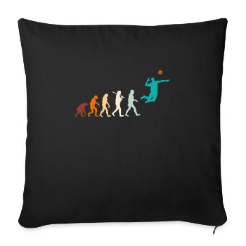 Volleyballer Aufschlag Evolution Volleyball - Sofakissenbezug 45 x 45 cm - Schwarz - Vorne