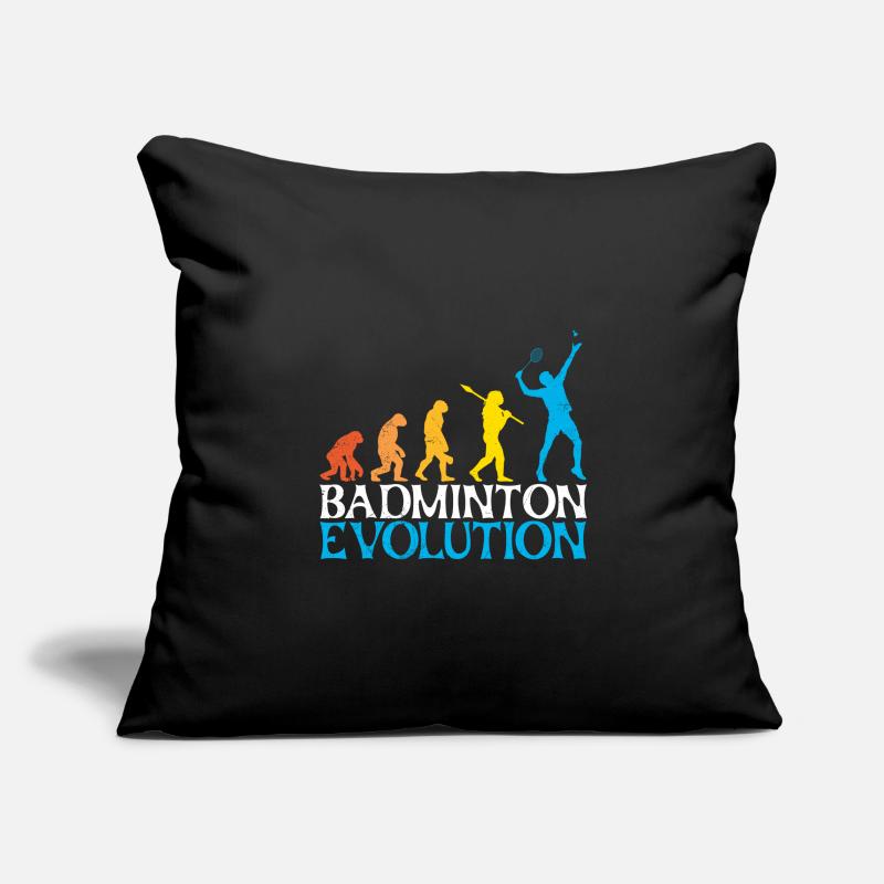 Badminton Evolution Monkey Joueur de badminton Housse de coussin décorative 45 x 45 cm