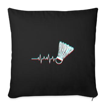 Badminton Badminton Player Heartbeat Badminton - Sofa pillowcase 17,3'' x 17,3'' (45 x 45 cm) - black - Front