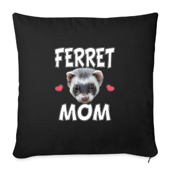 Ferret Mom - Sofakissenbezug 45 x 45 cm - Schwarz - Vorne