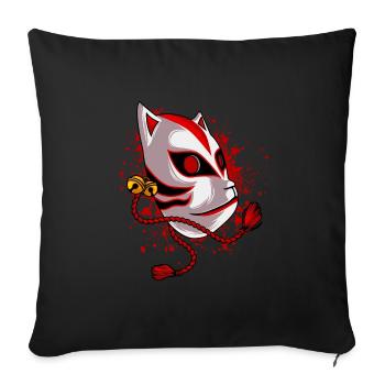 Kitsune Japanese Fox Mask Anime Manga - Sofa pillowcase 17,3'' x 17,3'' (45 x 45 cm) - black - Front