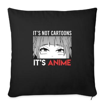 Anime pas Cartoon - Housse de coussin décorative 45 x 45 cm - noir - Devant