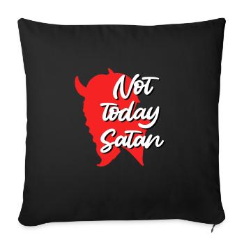 Satan Devil Saying Not Today Satan - Sofa pillowcase 17,3'' x 17,3'' (45 x 45 cm) - black - Front