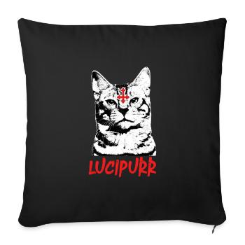 Lucipurr Rock Satan Chat Chat Chat - Housse de coussin décorative 45 x 45 cm - noir - Devant