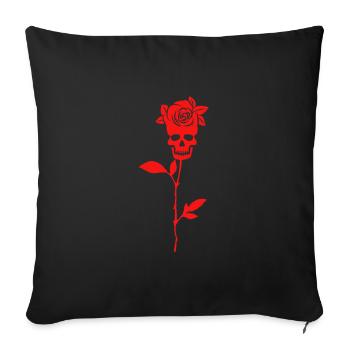 Fleur du Diable Satan Rose Diable - Housse de coussin décorative 45 x 45 cm - noir - Devant