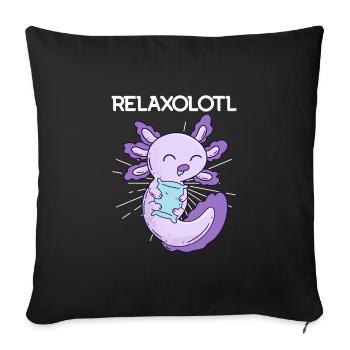 Relax Chill Axolotl Relaxolotl Late Riser - Sofa pillowcase 17,3'' x 17,3'' (45 x 45 cm) - black - Front