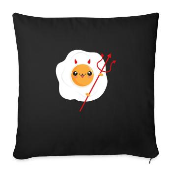 Œuf du diable Œuf au plat Satan Diable - Housse de coussin décorative 45 x 45 cm - noir - Devant
