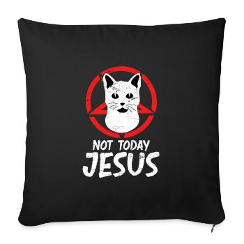 Not today Jesus Devil Cat Satan Antichrist - Sofa pillowcase 17,3'' x 17,3'' (45 x 45 cm) - black - Front