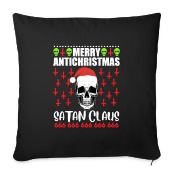 Christmas Skull Merry Antichristmas - Sofa pillowcase 17,3'' x 17,3'' (45 x 45 cm) - black - Front