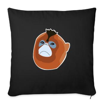 Stump-nosed monkey monkey monkey species - Sofa pillowcase 17,3'' x 17,3'' (45 x 45 cm) - black - Front