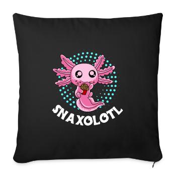Snaxolotl Kawaii Snack Axolotl - Housse de coussin décorative 45 x 45 cm - noir - Devant