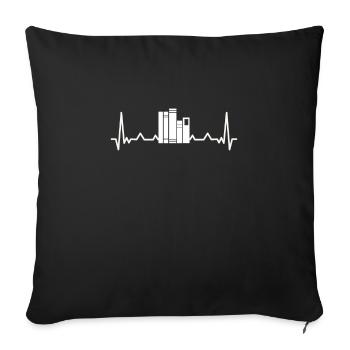 Editor Heartbeat Books Heart Rate - Sofa pillowcase 17,3'' x 17,3'' (45 x 45 cm) - black - Front