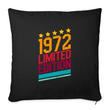 1972 limited edition 50 years 50th birthday - Sofa pillowcase 17,3'' x 17,3'' (45 x 45 cm) - black - Front