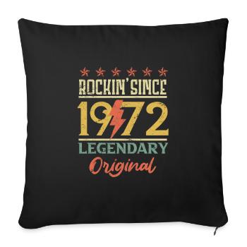 Rockin depuis 1972 50 ans 50e anniversaire - Housse de coussin décorative 45 x 45 cm - noir - Devant