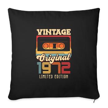 Vintage Original vintage 1972 50 years retro - Sofa pillowcase 17,3'' x 17,3'' (45 x 45 cm) - black - Front