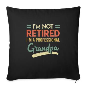 Pension 2022 Full-time Grandpa no pensioner Pension - Sofa pillowcase 17,3'' x 17,3'' (45 x 45 cm) - black - Front