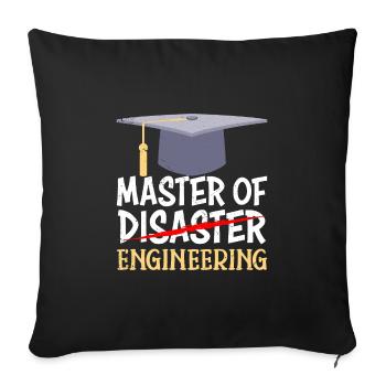 Master's Degree 2022 Master of Engineering - Sofa pillowcase 17,3'' x 17,3'' (45 x 45 cm) - black - Front