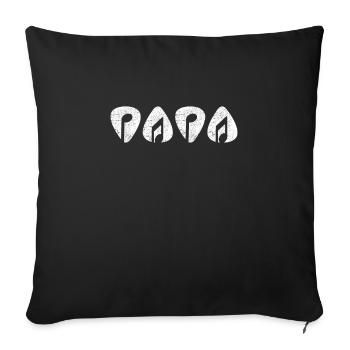 Guitares Papa Musiciens Partitions Plektron Guitariste - Housse de coussin décorative 45 x 45 cm - noir - Devant