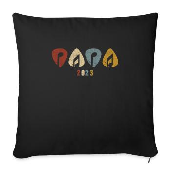 Gitarrist Papa 2023 Musiker Vater Gitarre Plektron - Sofakissenbezug 45 x 45 cm - Schwarz - Vorne