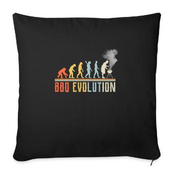 BBQ Evolution Lustiges Zitat - Sofakissenbezug 45 x 45 cm - Schwarz - Vorne