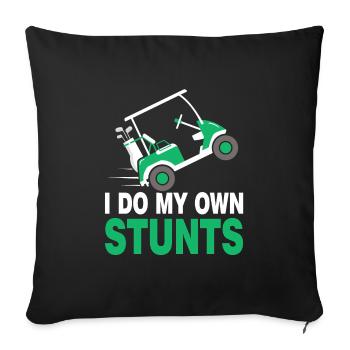 Golf Cart Stunt Golfer Golfer - Sofa pillowcase 17,3'' x 17,3'' (45 x 45 cm) - black - Front