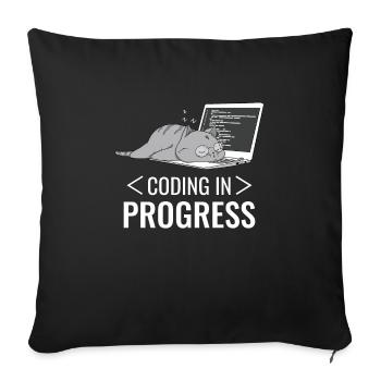 Programmieren Computer Nerd Katze - Sofakissenbezug 45 x 45 cm - Schwarz - Vorne