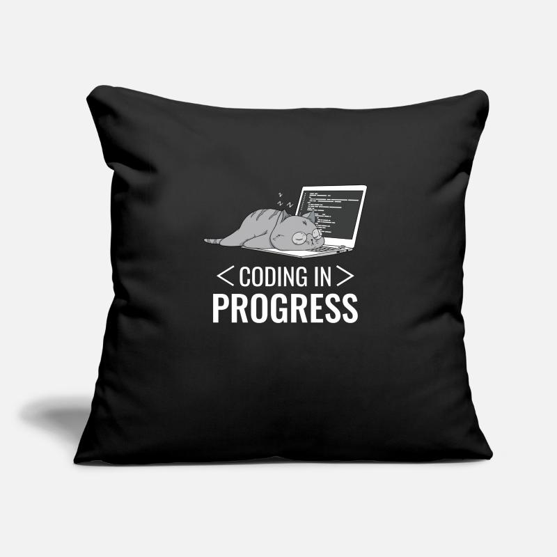 Programmation Informatique Nerd Cat Housse de coussin décorative 45 x 45 cm