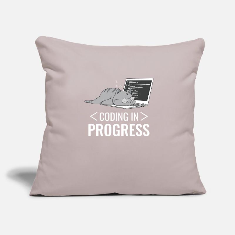 Programming Computer Nerd Cat Sofa pillowcase 17,3'' x 17,3'' (45 x 45 cm)