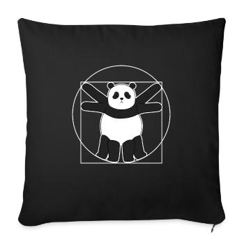 Vitruvian panda Leonardo Da Vinci - Sofa pillowcase 17,3'' x 17,3'' (45 x 45 cm) - black - Front