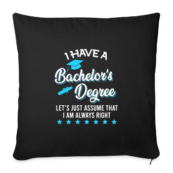 J’ai un baccalauréat et je suis toujours en droit - Housse de coussin décorative 45 x 45 cm - noir - Devant