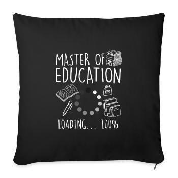 Master of Education Master's Degree - Sofa pillowcase 17,3'' x 17,3'' (45 x 45 cm) - black - Front