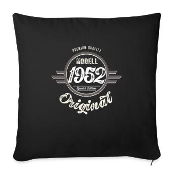 Modèle 1952 Original Oldtimer Badge 70 Anniversaire - Housse de coussin décorative 45 x 45 cm - noir - Devant