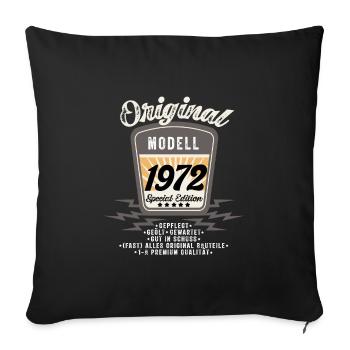 Modèle 1972 Original Oldtimer Badge 50 Anniversaire - Housse de coussin décorative 45 x 45 cm - noir - Devant