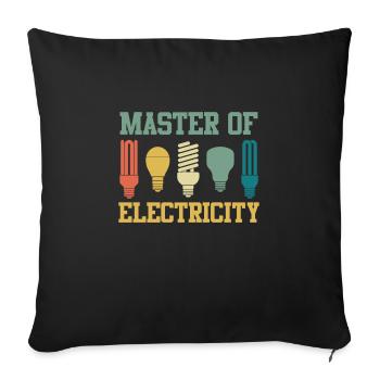 Maître artisan passé maître électricien maître - Housse de coussin décorative 45 x 45 cm - noir - Devant